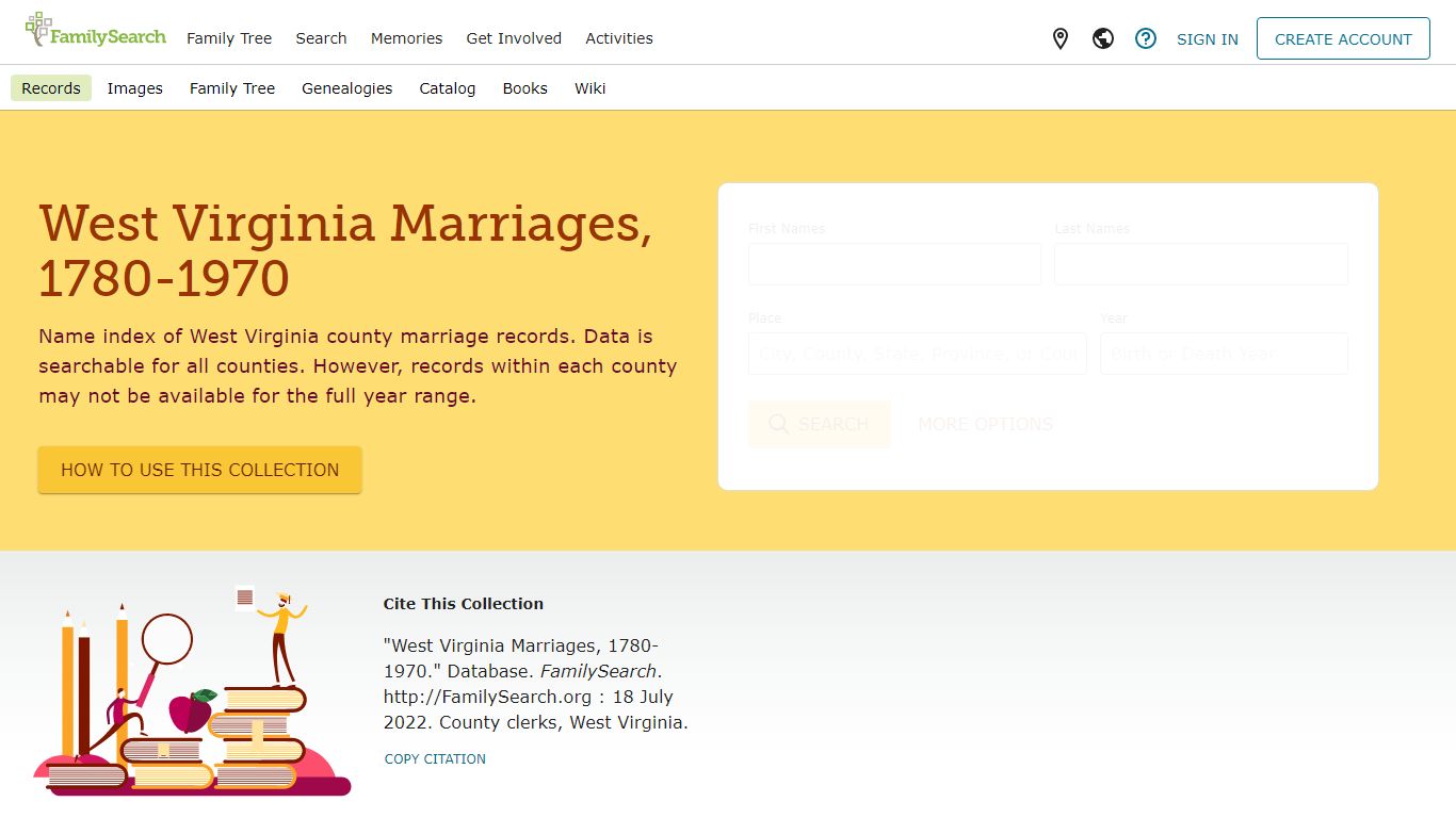 West Virginia Marriages, 1780-1970 • FamilySearch