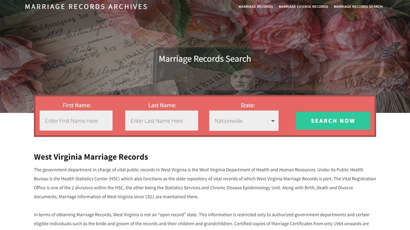 West Virginia Marriage Records